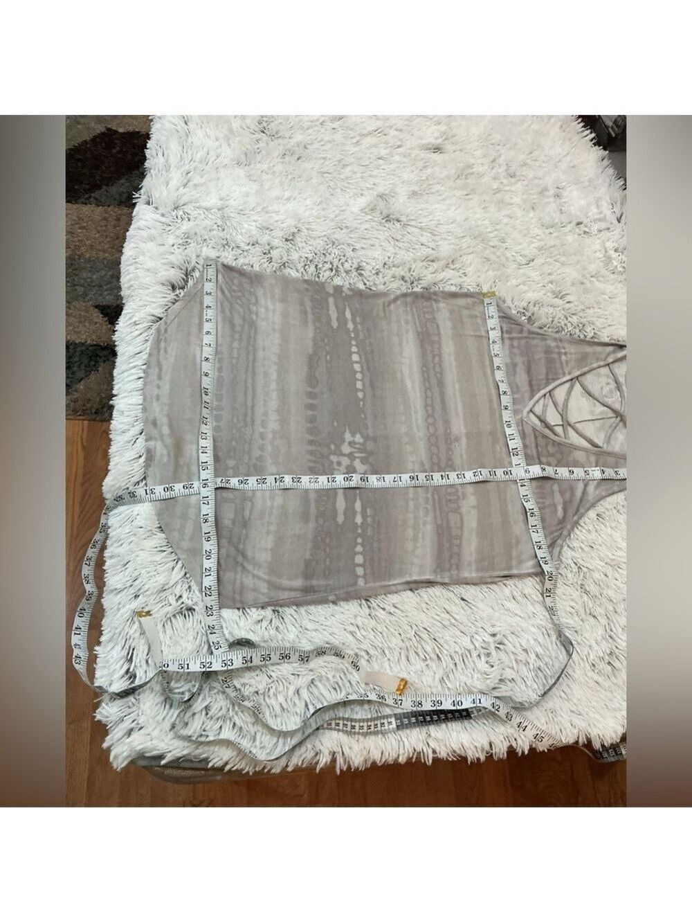 Maurices 24/7 Crisscross V-Neck Sleeveless Tunic Top Gray Tie-Dye Size Large - Picture 5 of 14